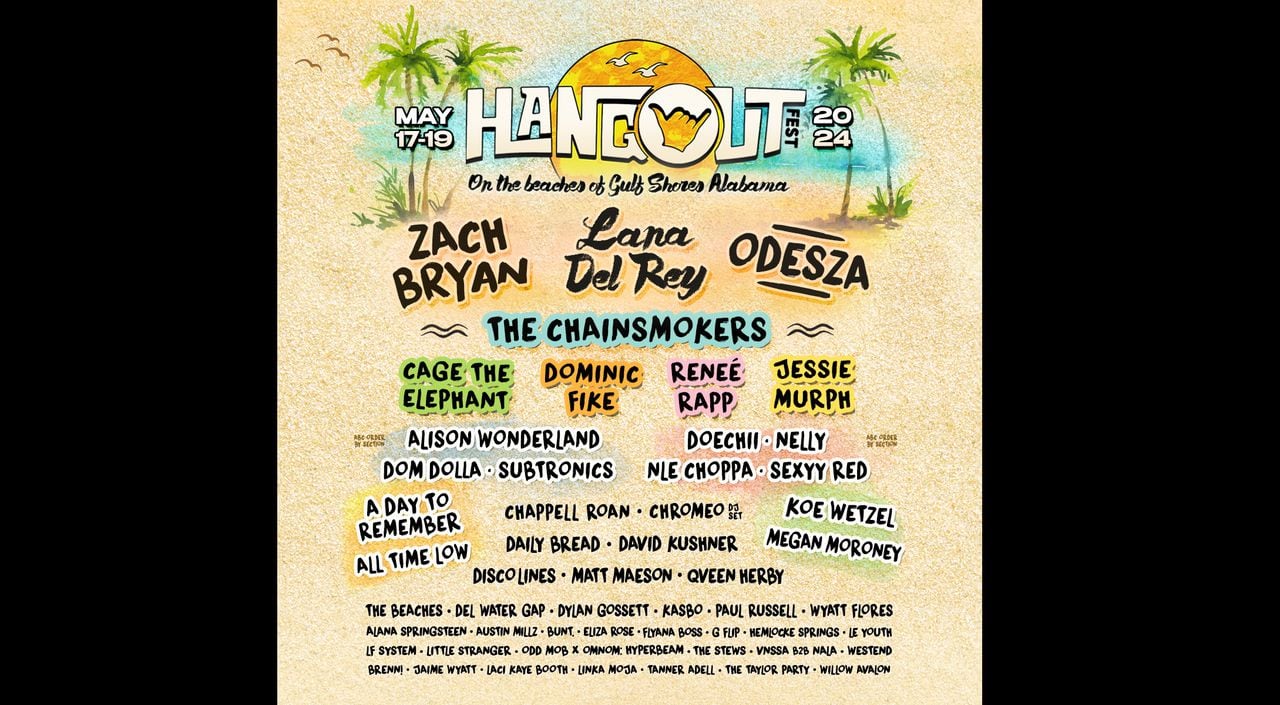 Hangout Fest 2024 lineup Lana Del Rey, Zach Bryan, ODESZA on the beach