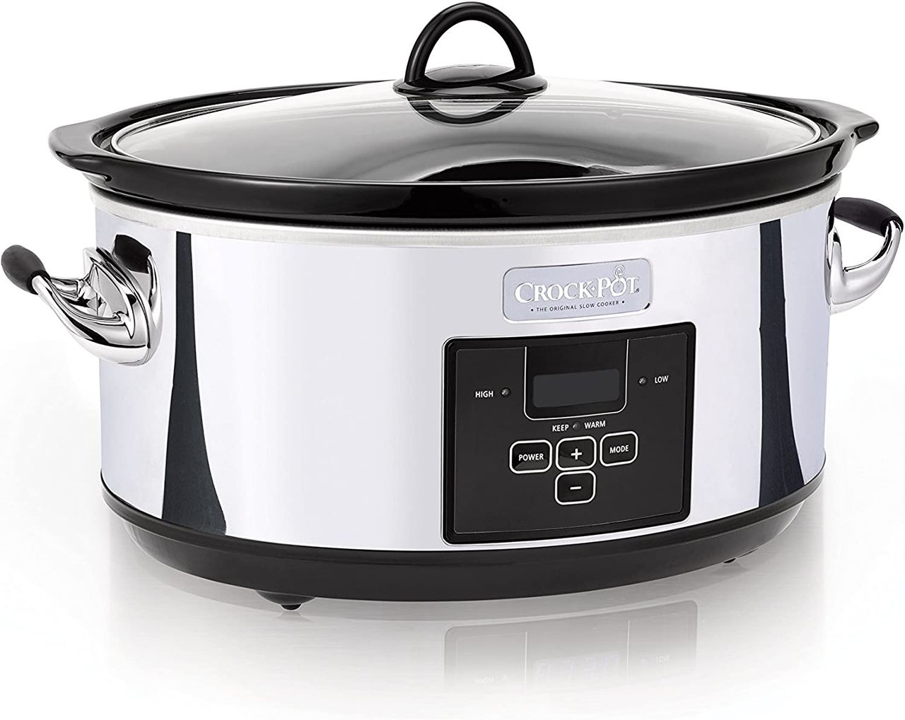 Crockpot 7 Quart Slow Cooker, Polished Platinum