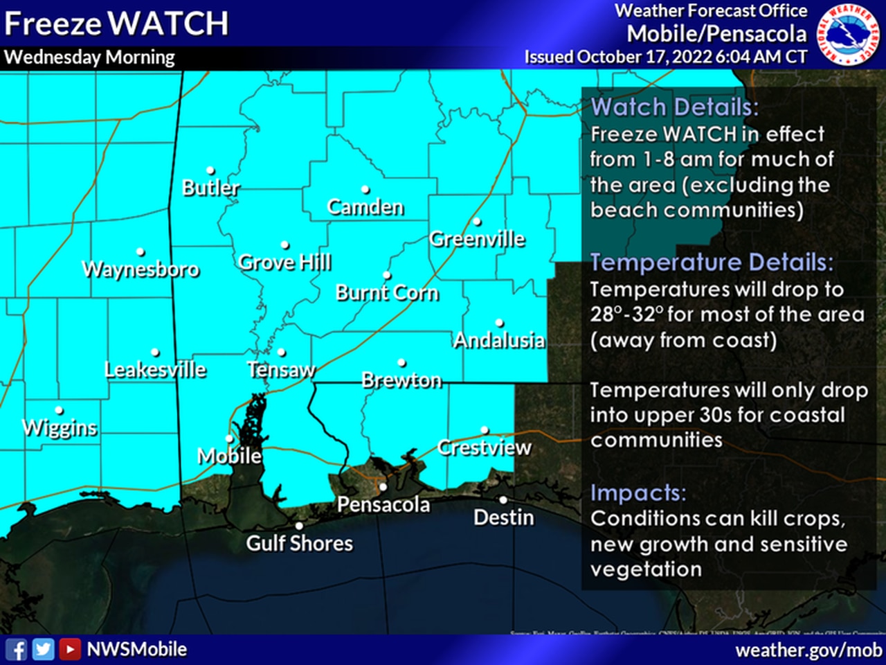 South Alabama freeze watch