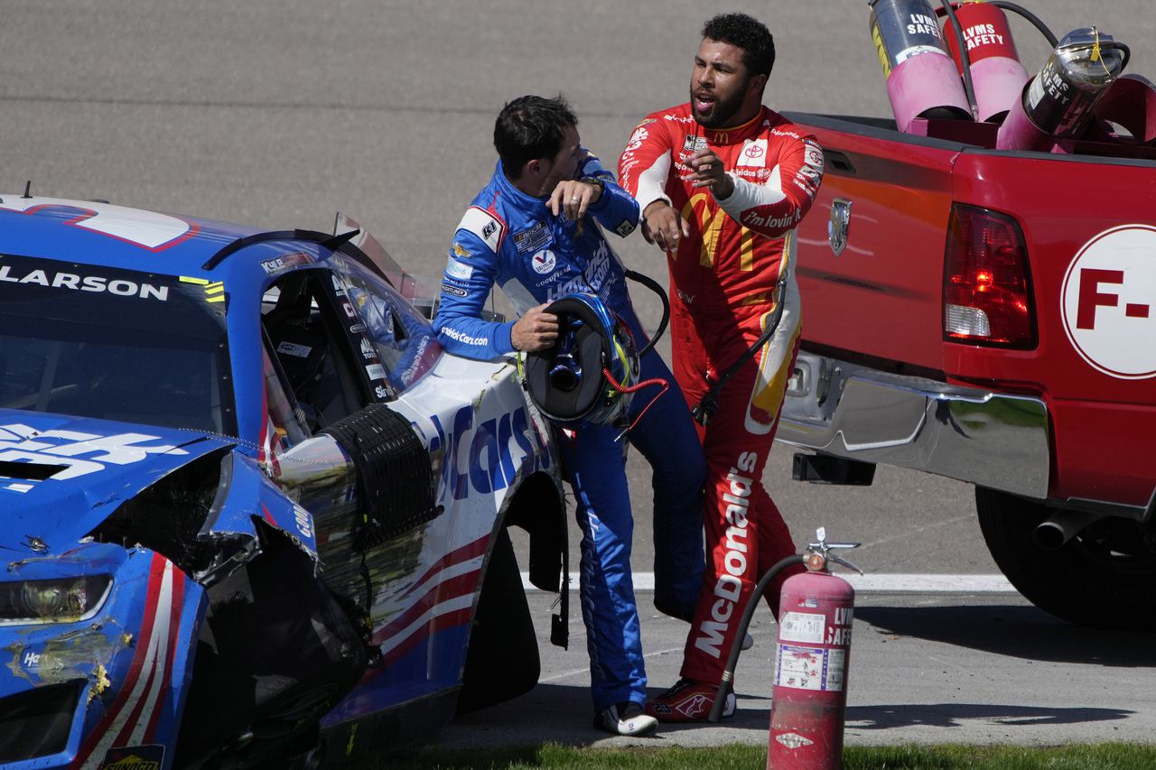 Bubba Wallace apologizes for trying to fight Kyle Larson after crash: ‘I compete with immense passion’