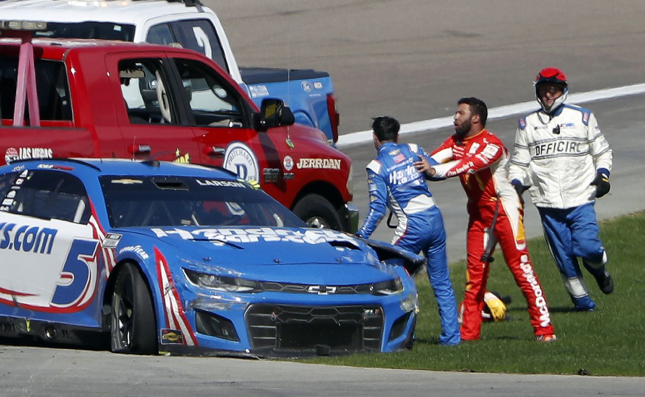 Did NASCAR suspend Bubba Wallace a race for fight or for Las Vegas crash?