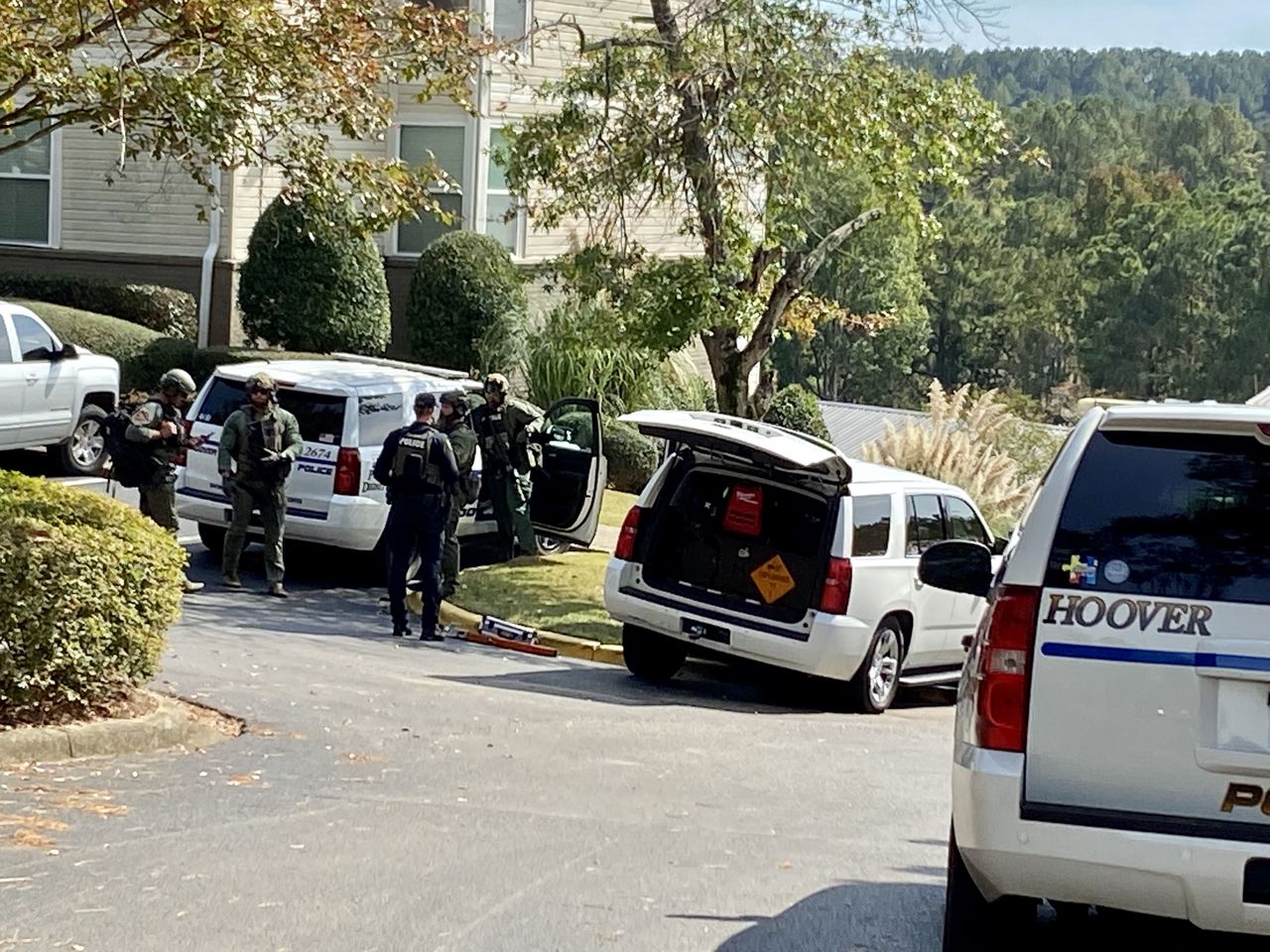 Hoover police officer wounded in midday shooting; suspect possibly barricaded