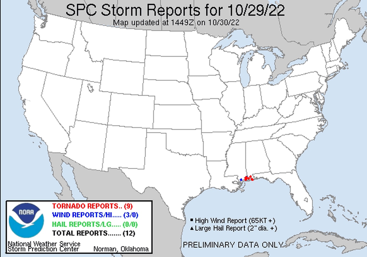 How many tornadoes hit south Alabama on Saturday?