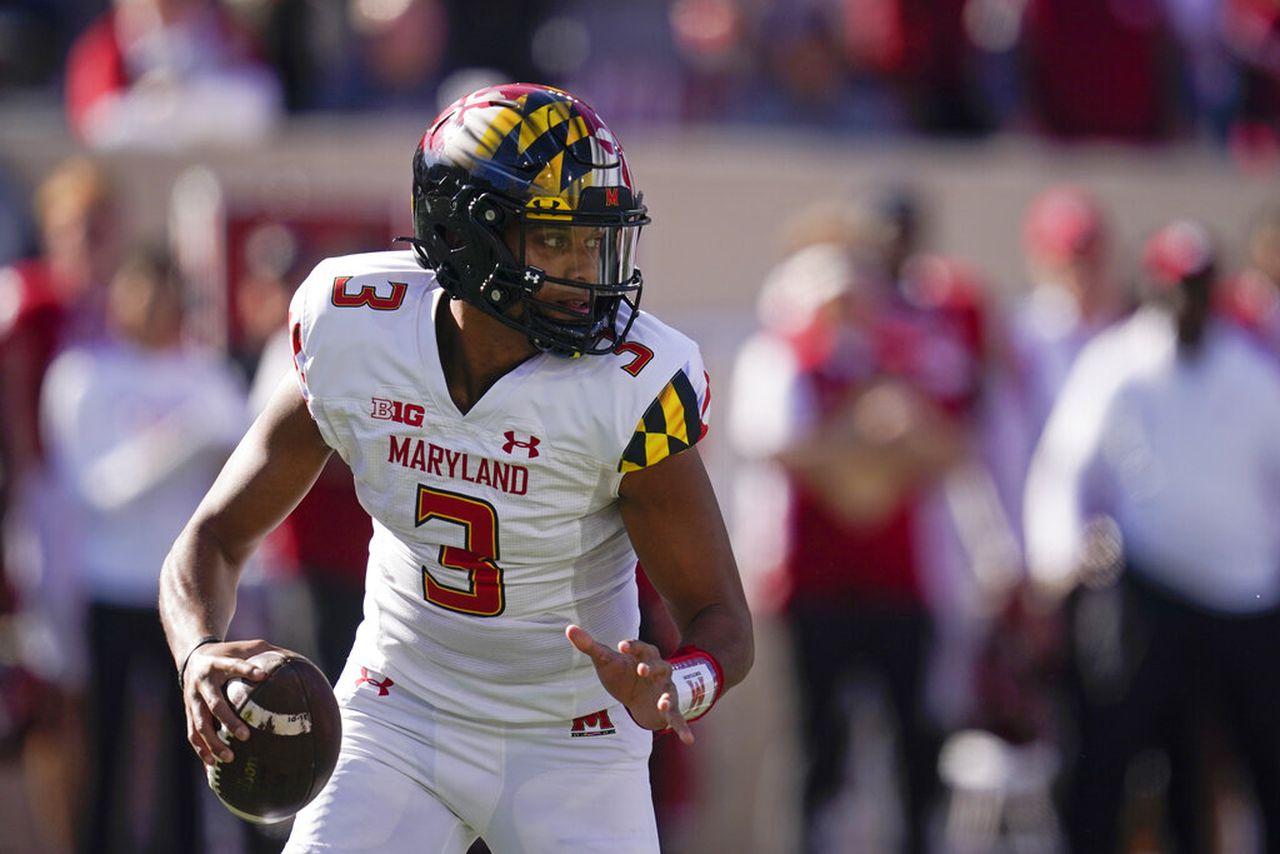 Maryland’s Taulia Tagovailoa carted off field after apparent knee injury