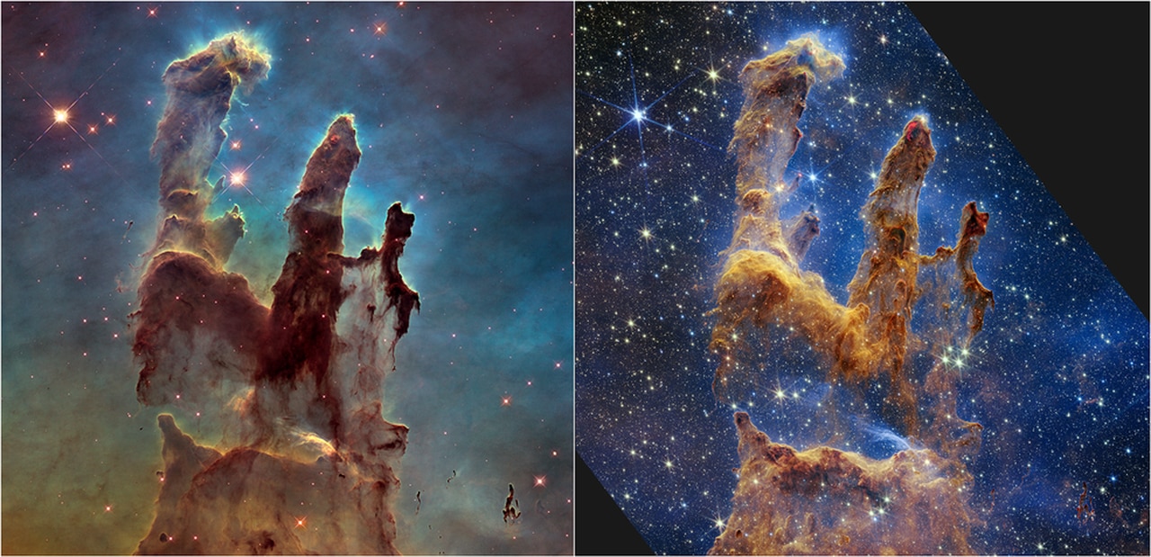 ‘Pillars of Creation’: James Webb telescope shows ‘detailed landscape’ of space first seen by Hubble