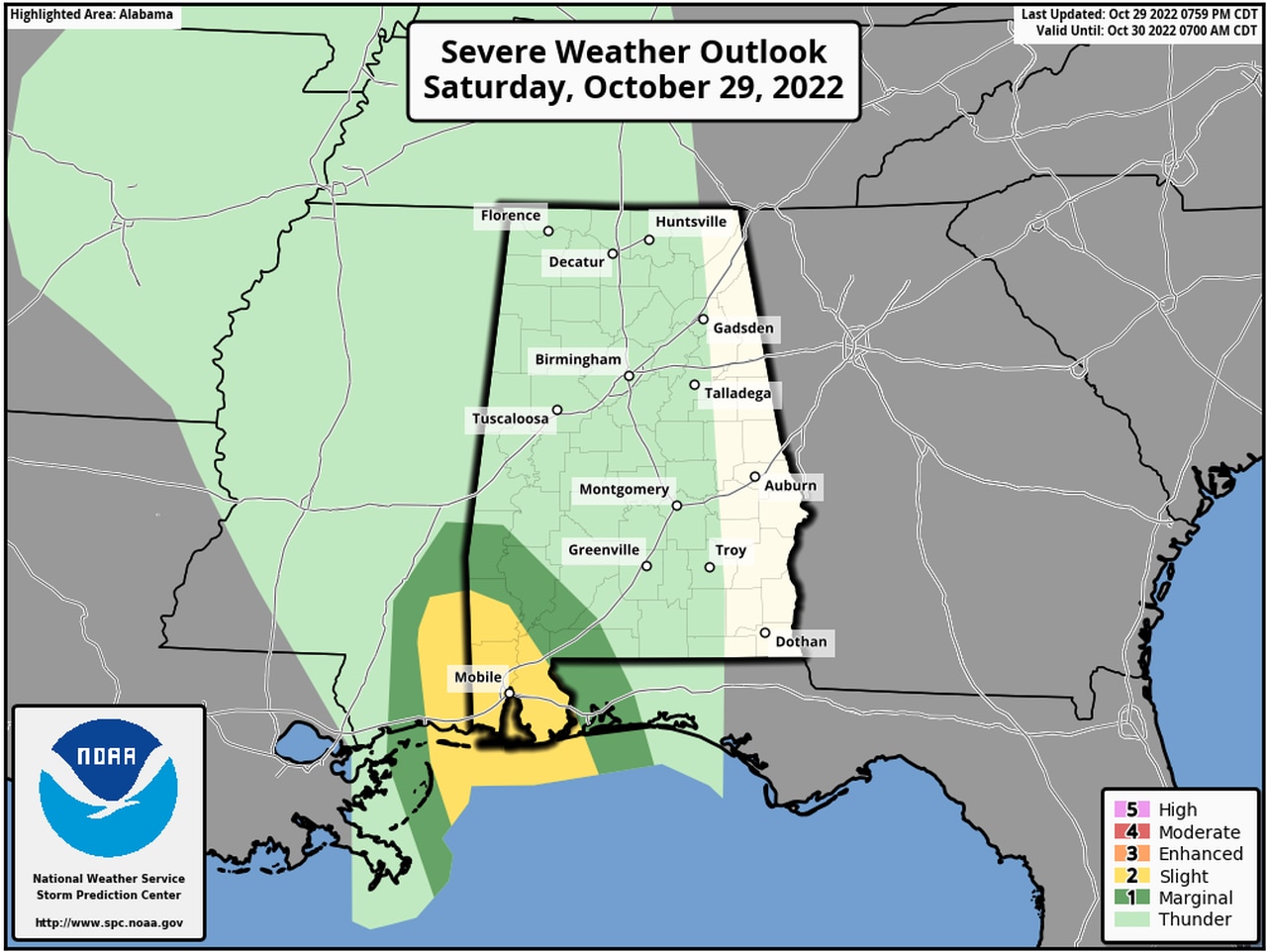 Powerful storms rip through coastal Alabama; 4,000 without power