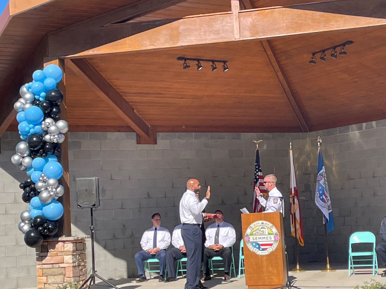 Semmes swears in first police officers for brand-new department