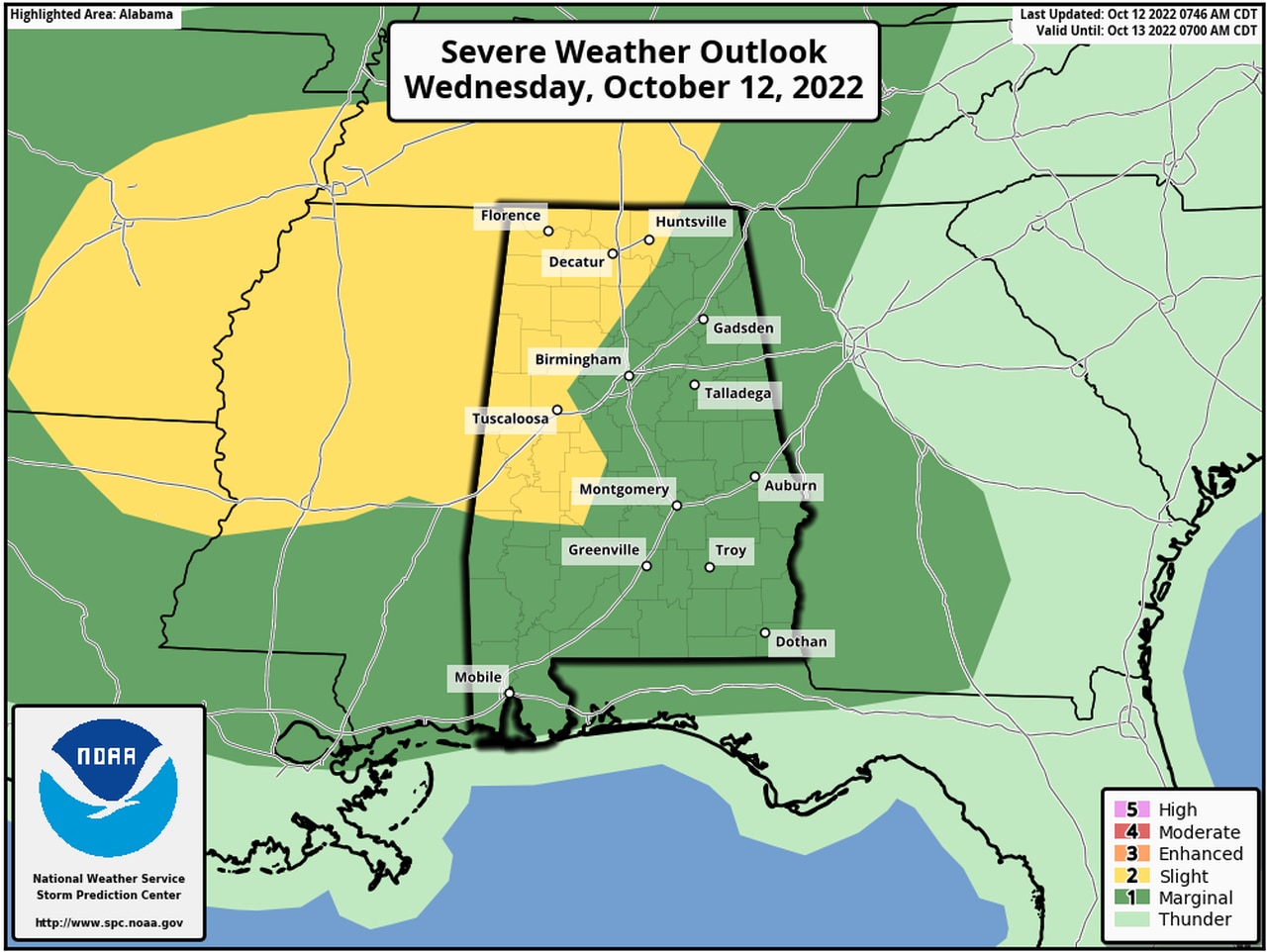 Severe storms possible across Alabama today and tonight