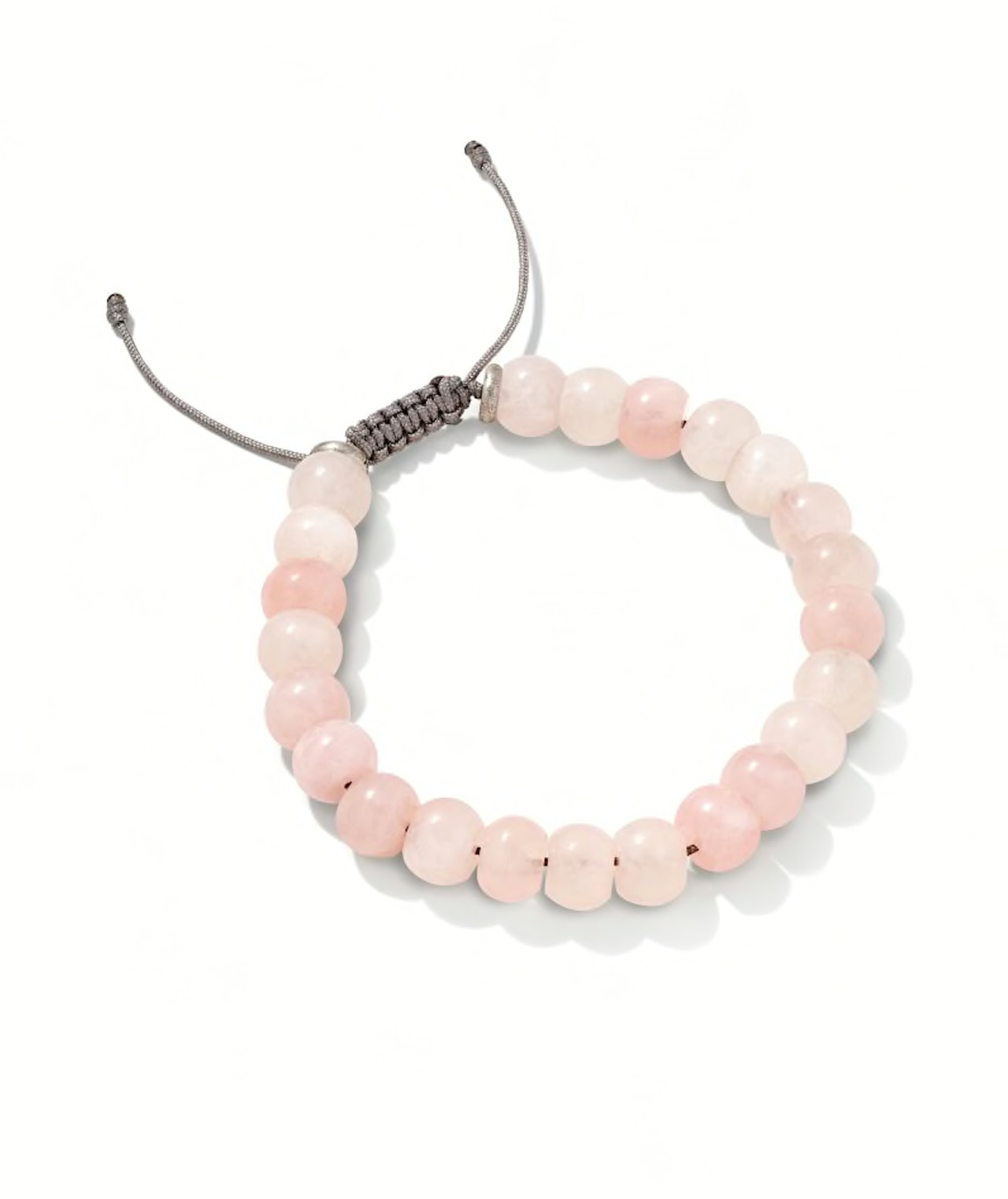 Cade Oxidized Sterling Silver Beaded Bracelet in Rose Quartz