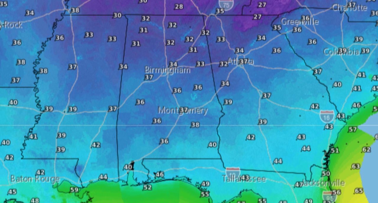 Wednesday forecast lows