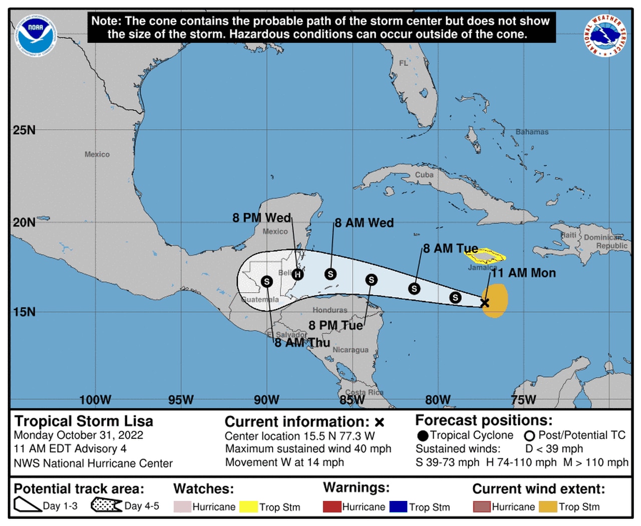 Tropical Storm Lisa forms in Caribbean