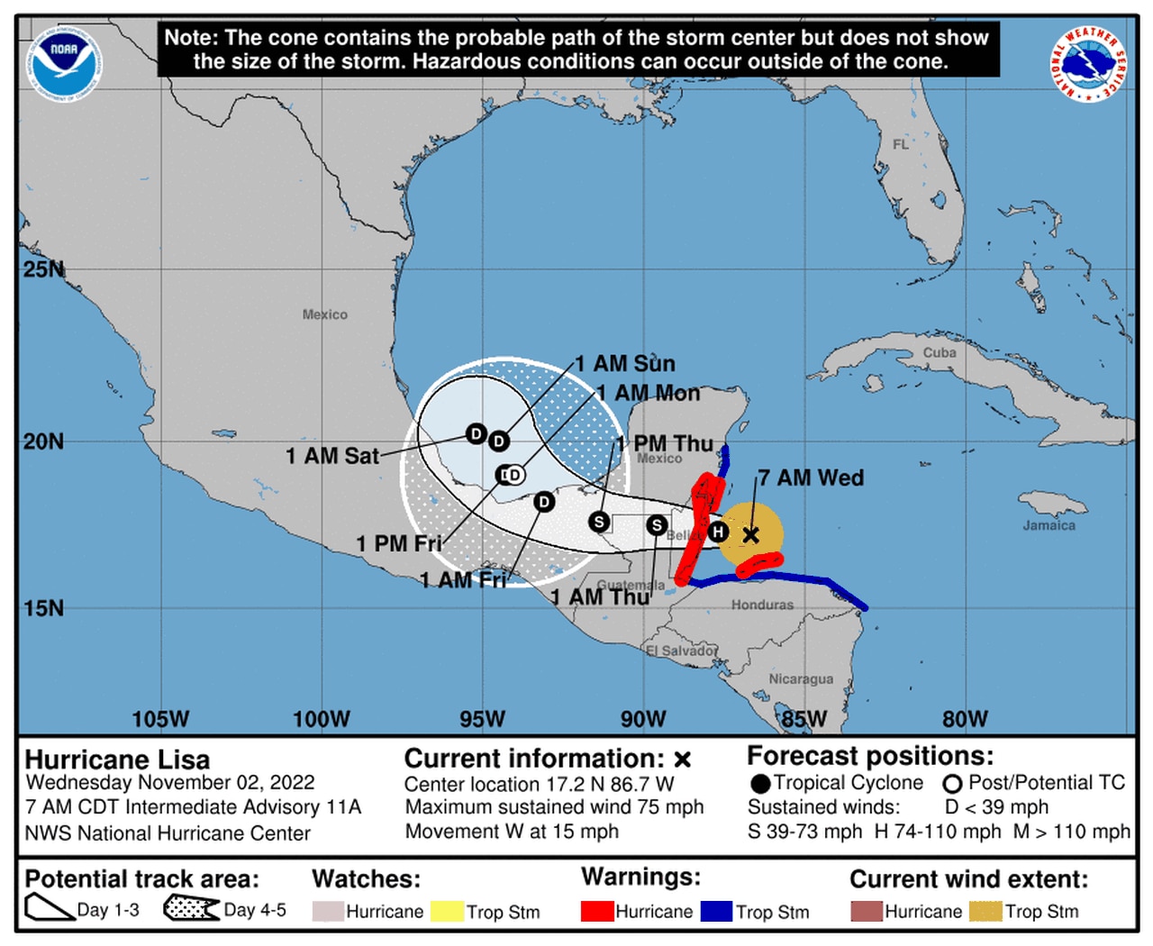 Hurricane Lisa may wind up in Gulf after hitting Belize