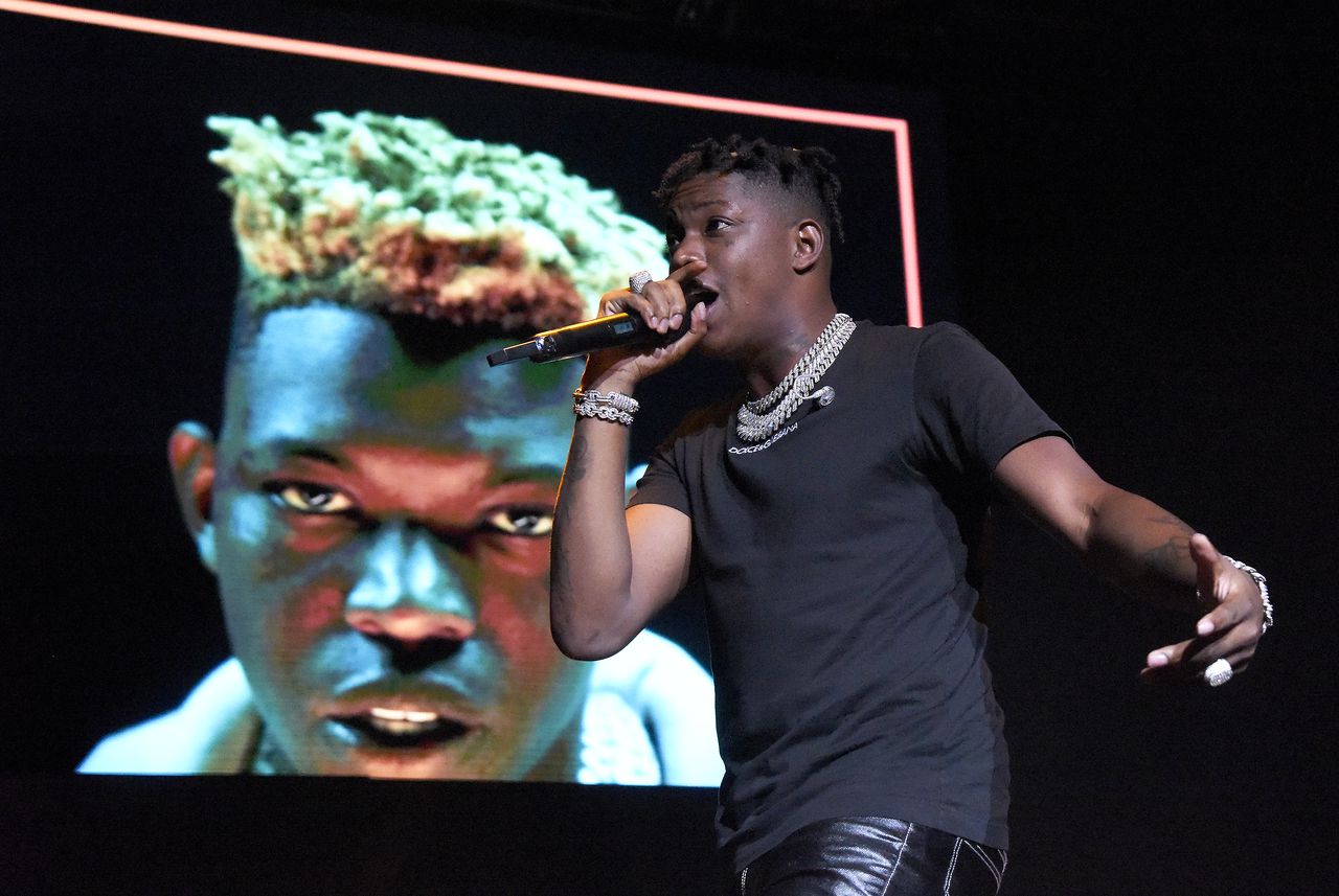 Rapper Bleu performs during the "One of Them Ones Tour" at Concord Pavilion on August 23, 2022 in Concord, California. (Photo by Tim Mosenfelder/Getty Images)