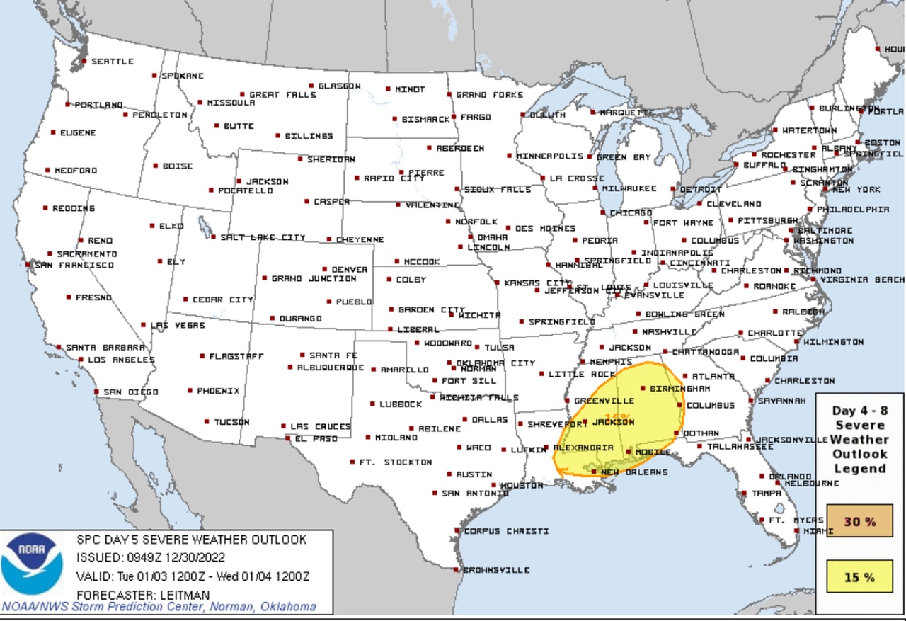 Tuesday severe weather outlook