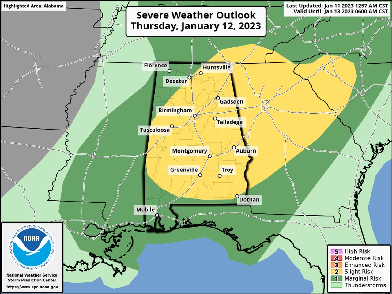 Alabama severe weather school closings, remote learning for Thursday, Jan. 12