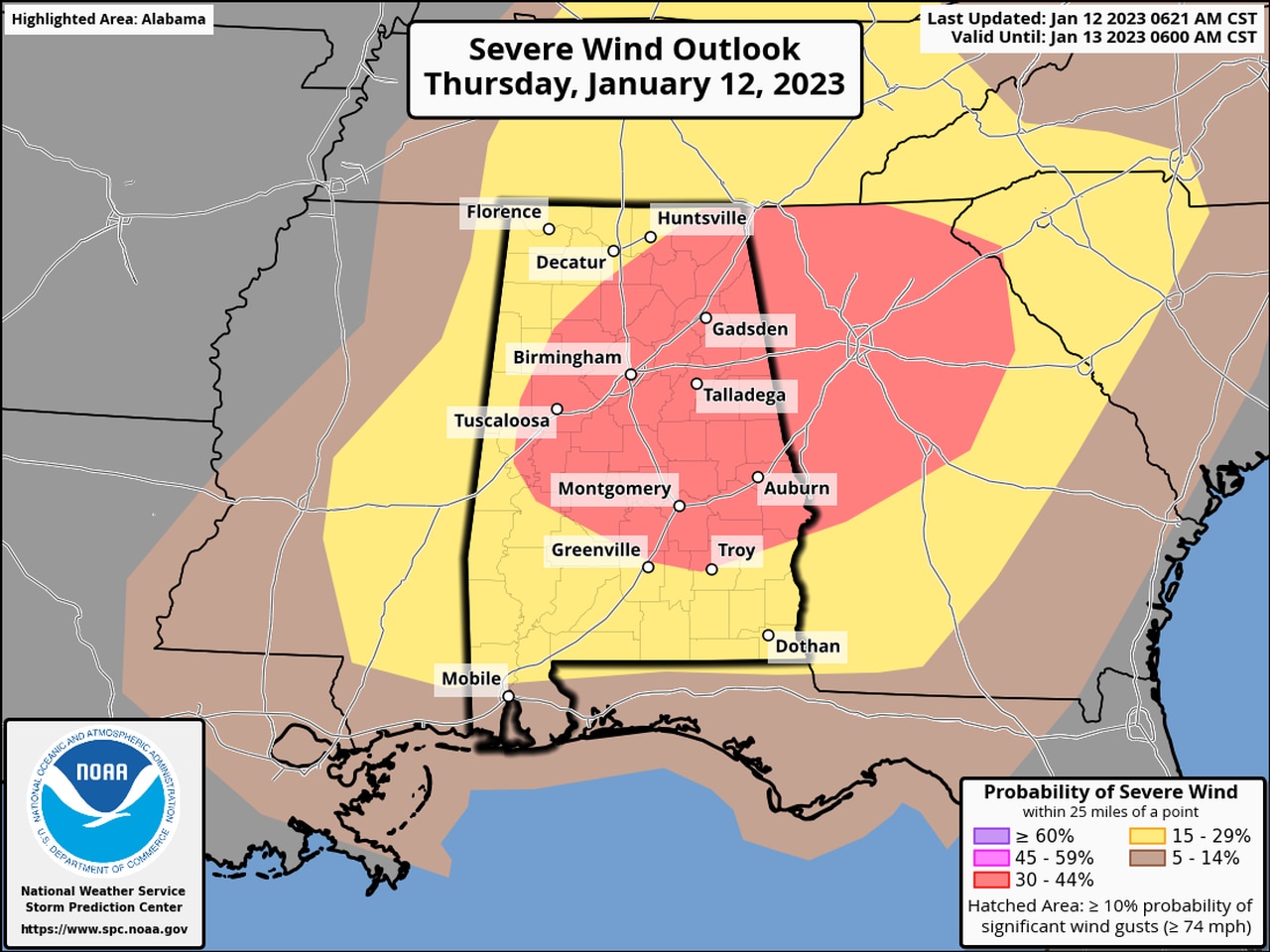 Alabama tornado risk increases: Live updates on today’s severe weather threat