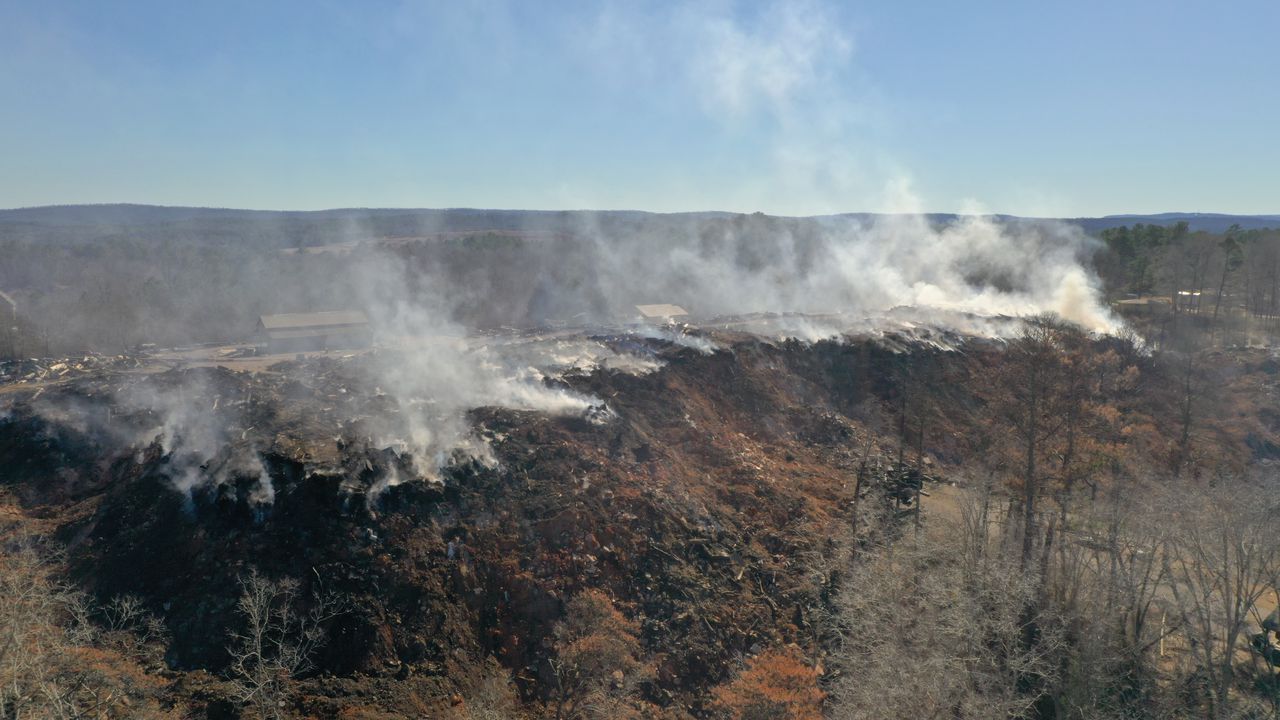 Moody landfill fire: Watch the stunning drone footage