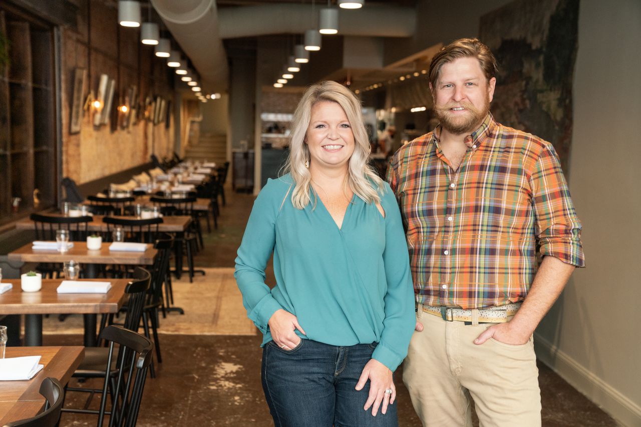 Rob and Emily McDaniel at Helen restaurant in Birmingham, Ala.