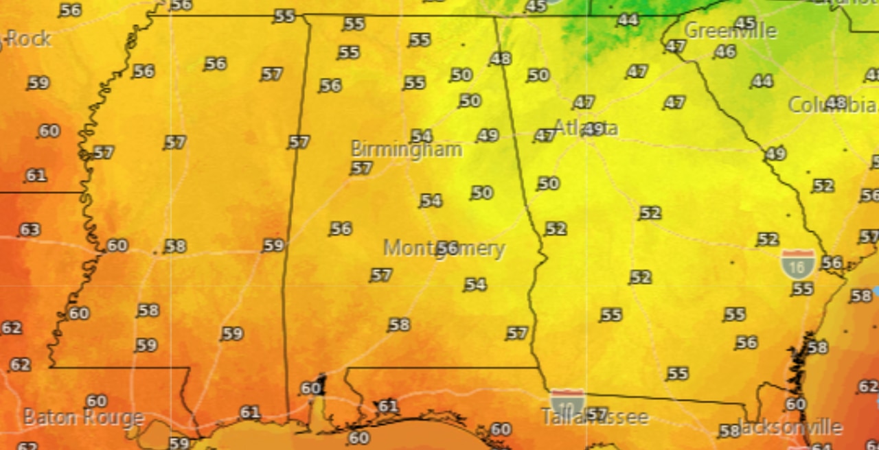 Sunday high temperatures