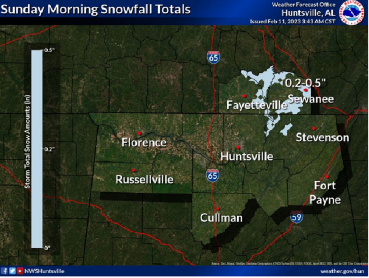 A few snowflakes possible tonight in parts of Alabama