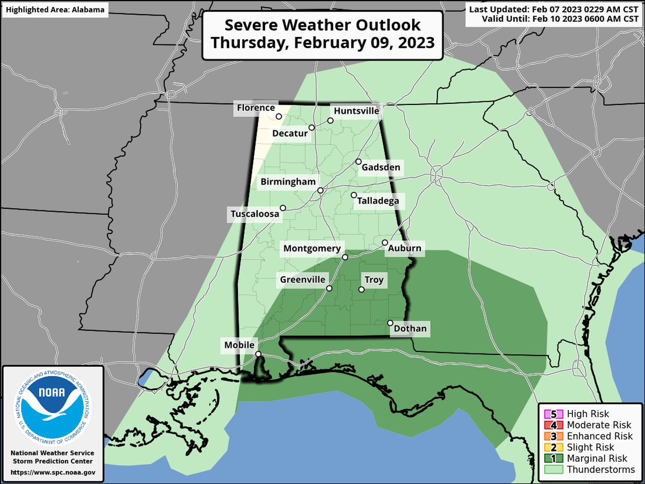 A few strong storms possible Wednesday night in Alabama