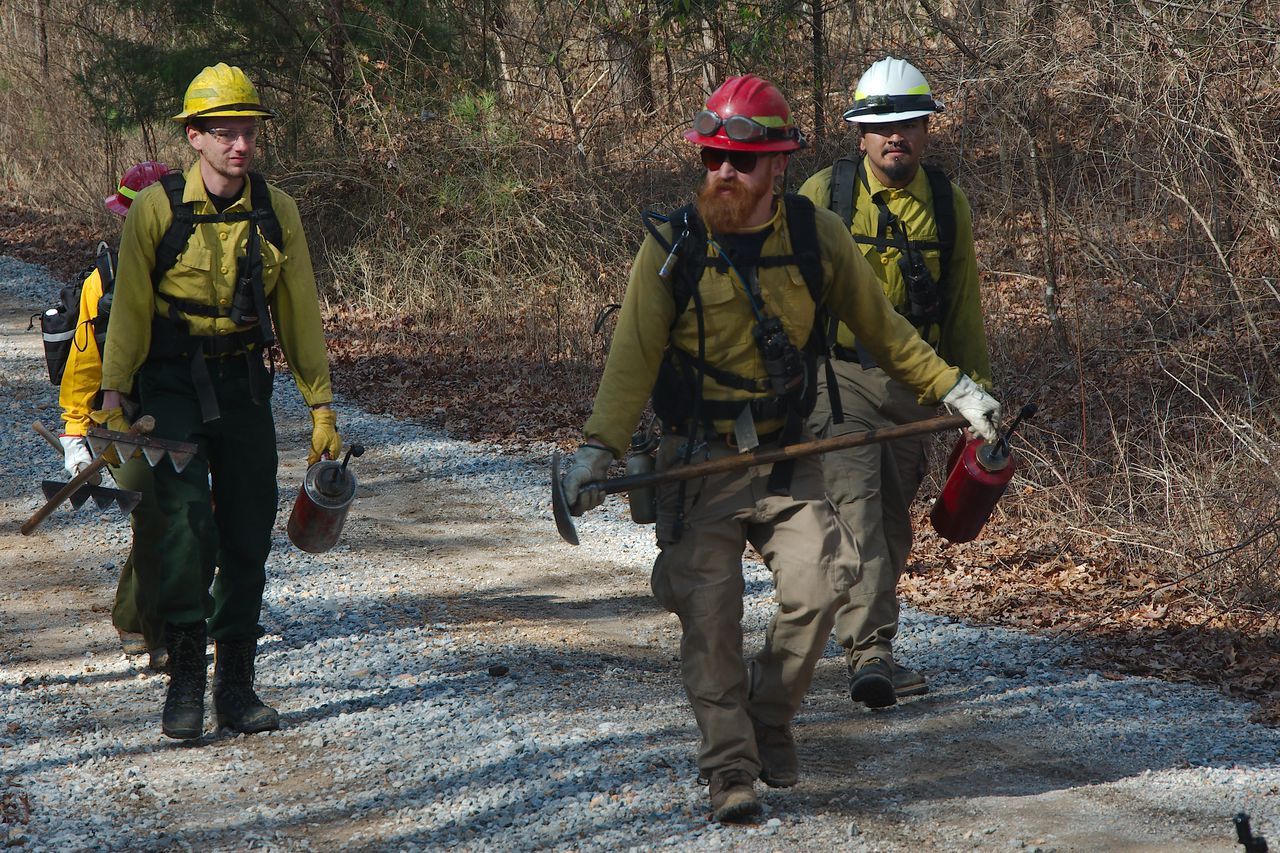 Controlled burn fire training in Alabama