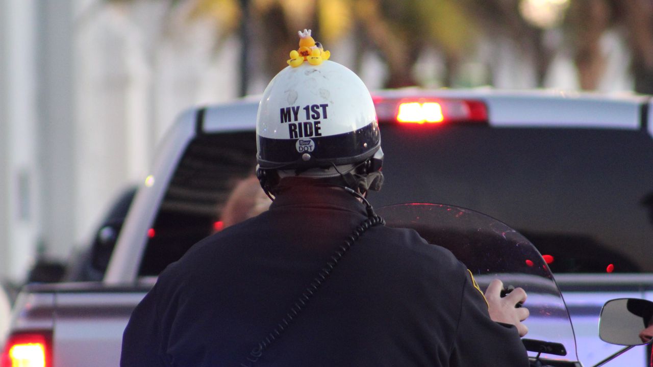 Mardi Gras is a showcase for motorcycle officers -- even a rookie