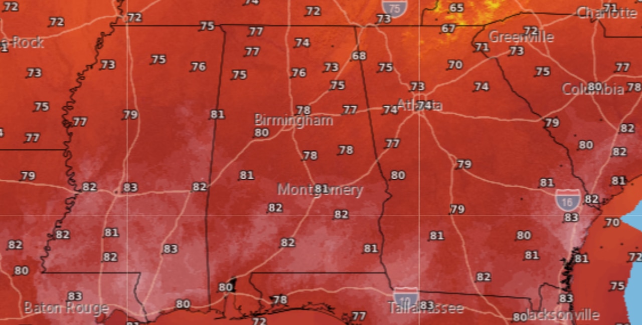 More record highs in Alabama on Sunday