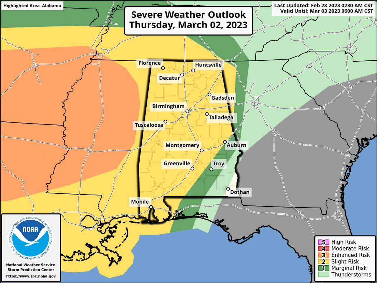 Severe weather possible in Alabama starting Wednesday