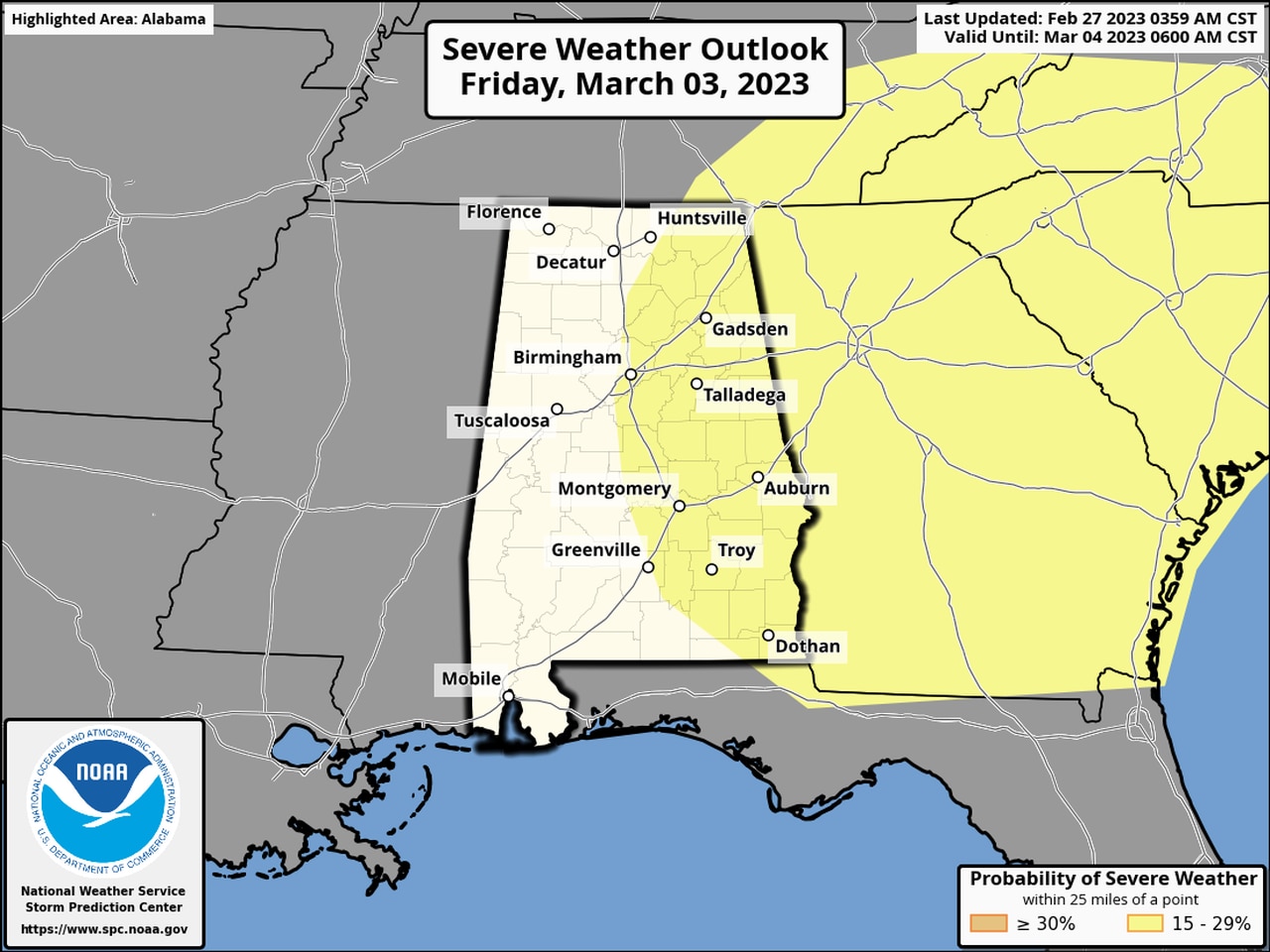 Friday severe weather outlook