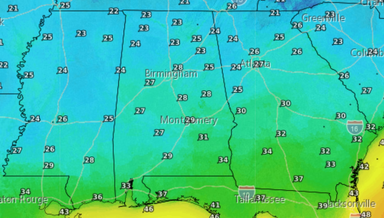 Saturday morning lows