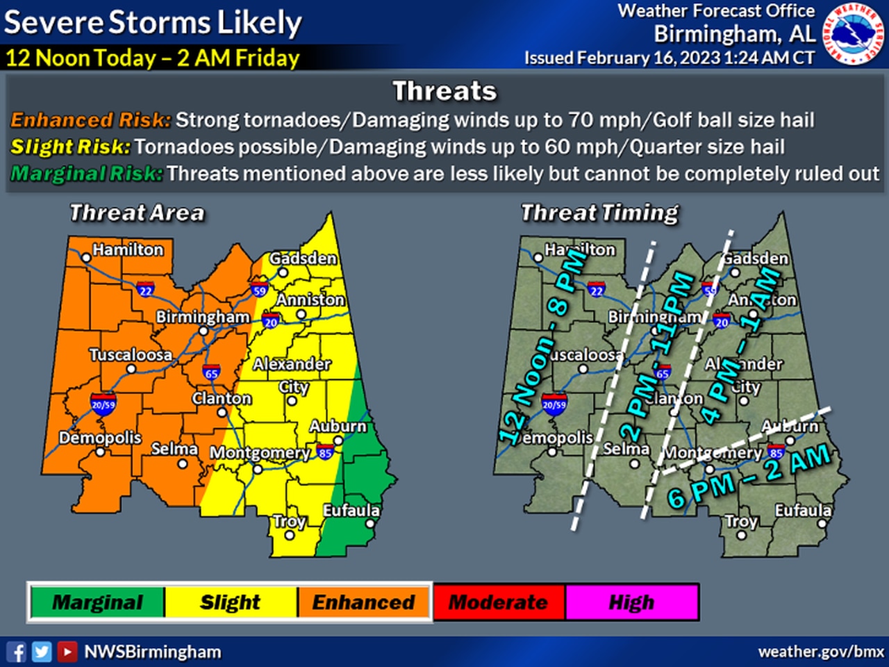 Strong tornadoes, severe storms possible Thursday