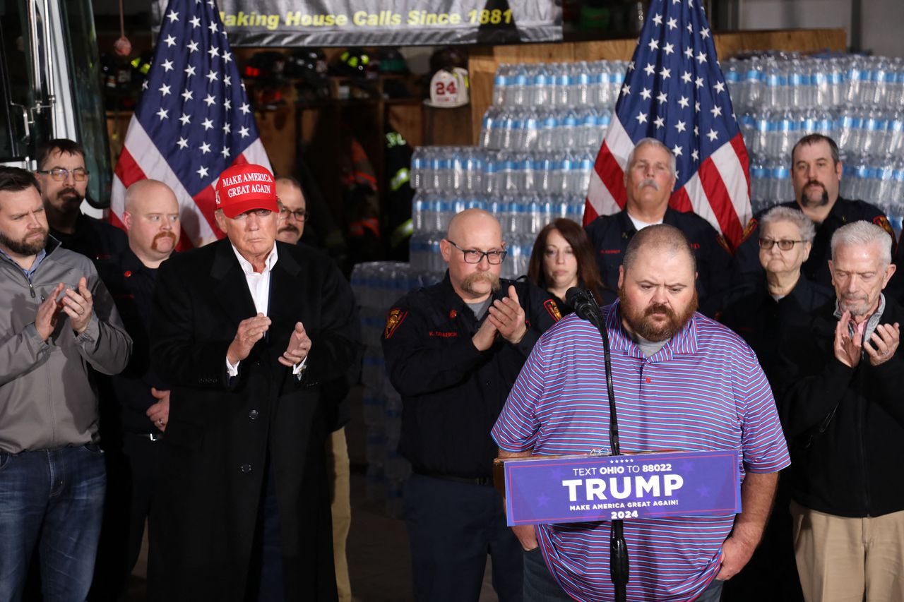 Trump visits East Palestine, Ohio after train derailment: ‘They were abandoned’