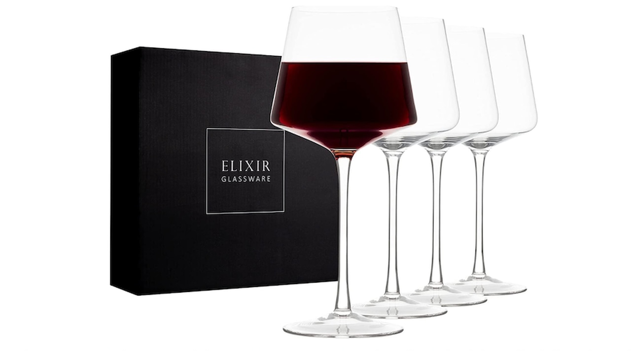 Modern Red Wine Glasses Set of 4