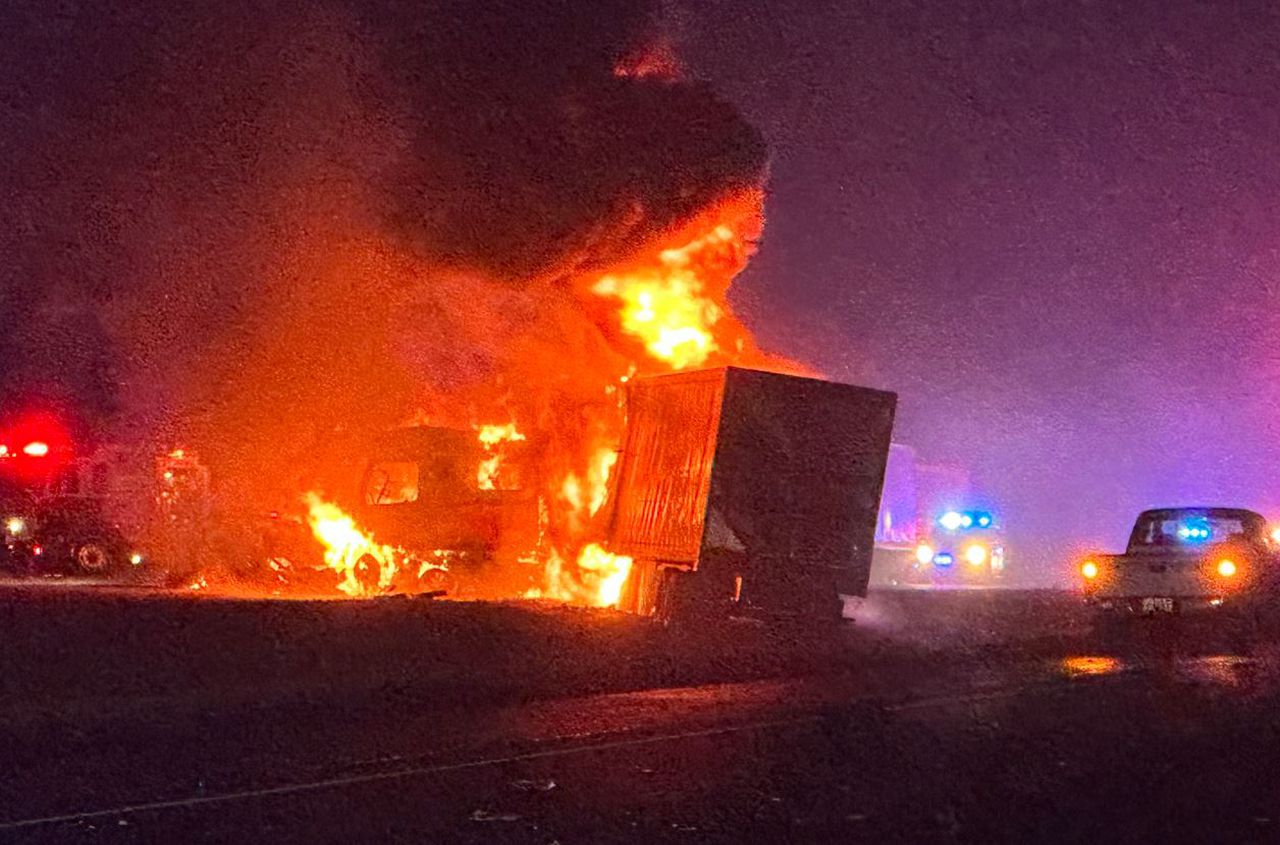 1 killed in fiery head-on crash between car and tractor-trailer on I-22