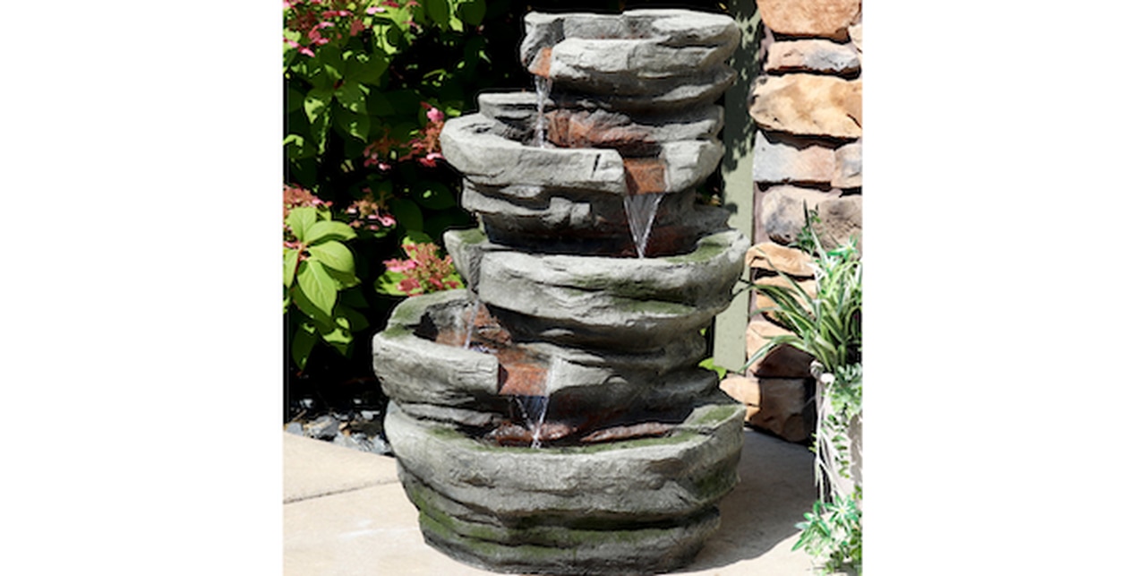 Hugo ResinFiberglass fall Fountain with LED Light