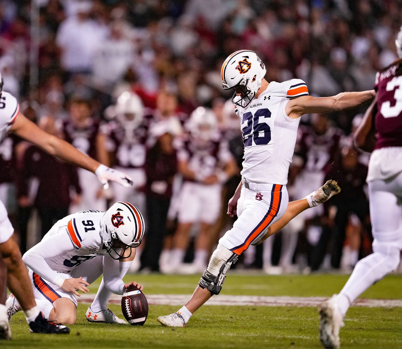 Anders Carlson explains how an arm injury cut short his Auburn kicking career