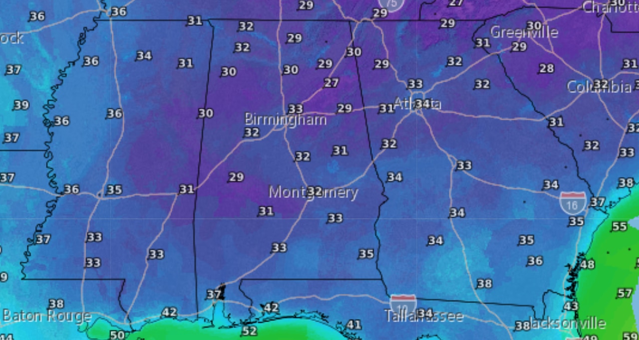 Another freezing night expected for most of Alabama