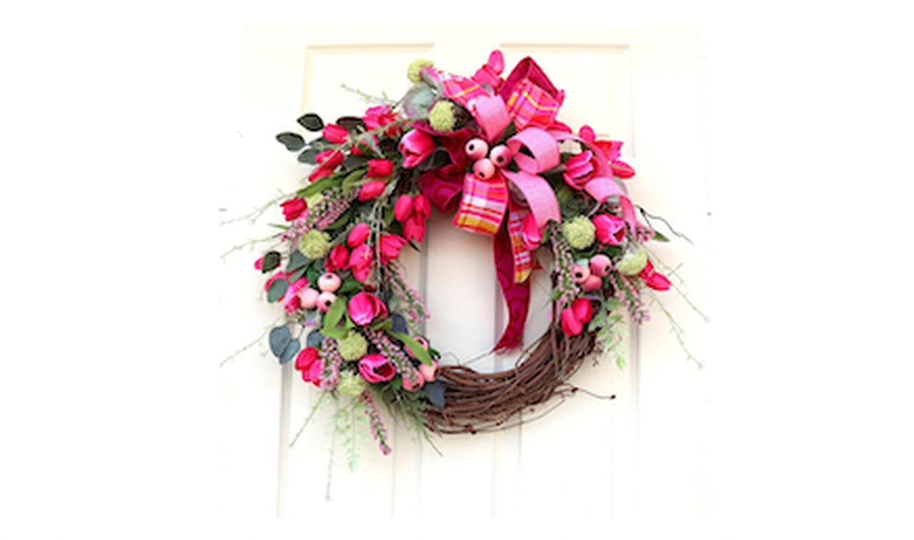 Easter Spring grapevine front door wreath