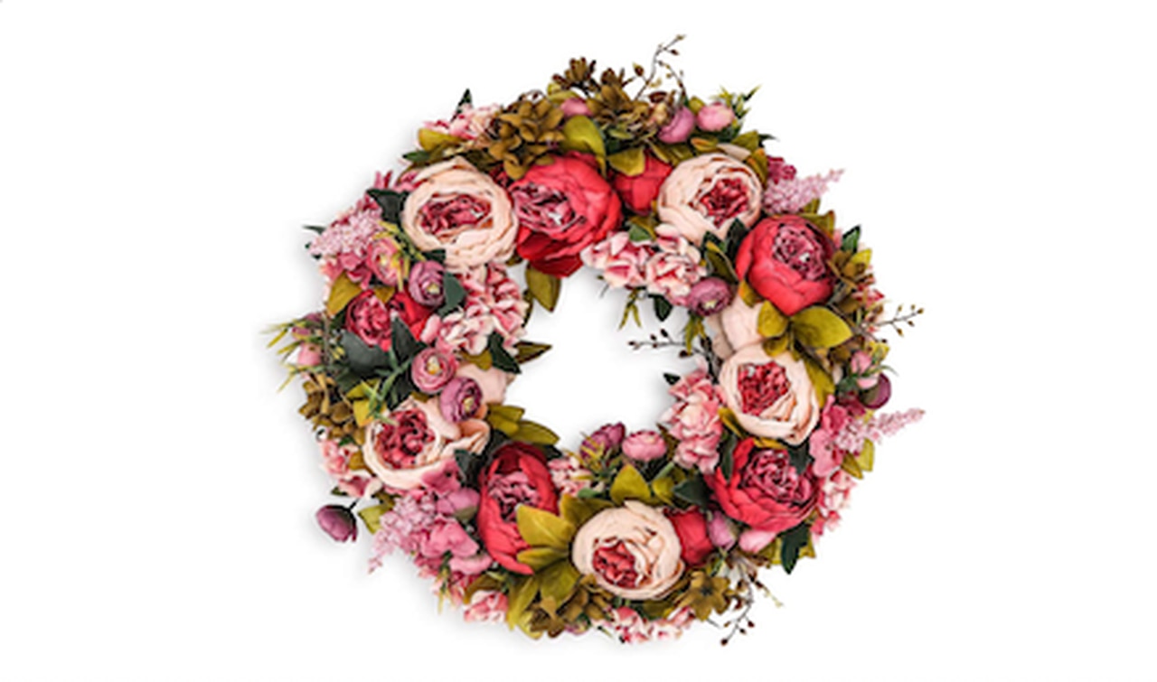 BOMAROLAN Artificial Peony Flower Wreath