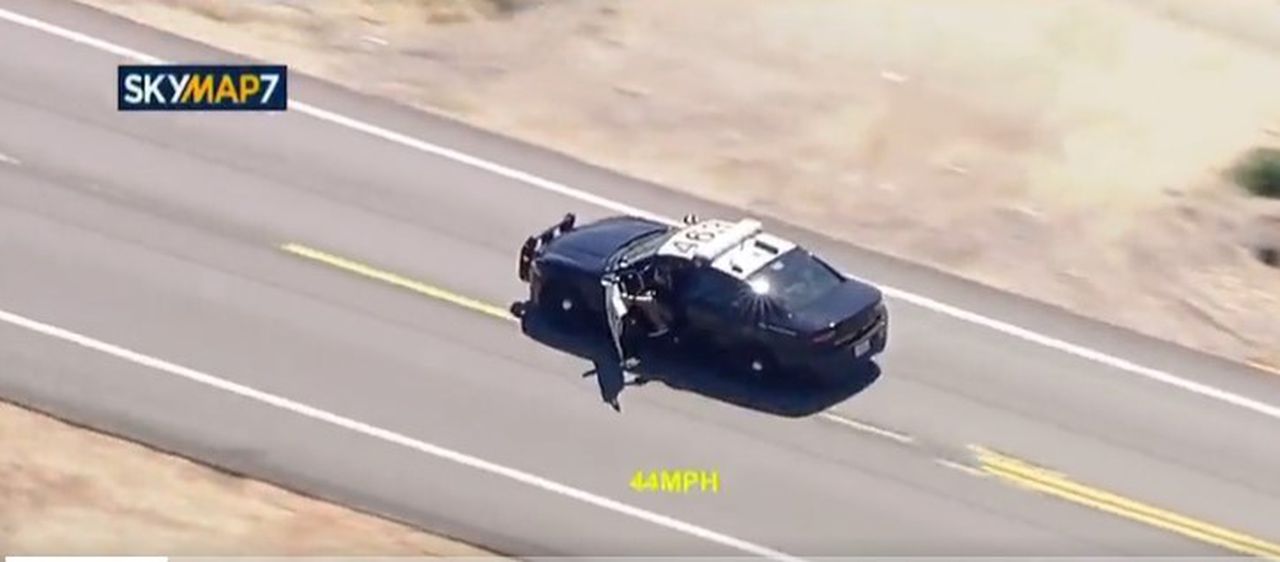 California man steals, jumps out of stolen police cruiser mid-chase, caught on video