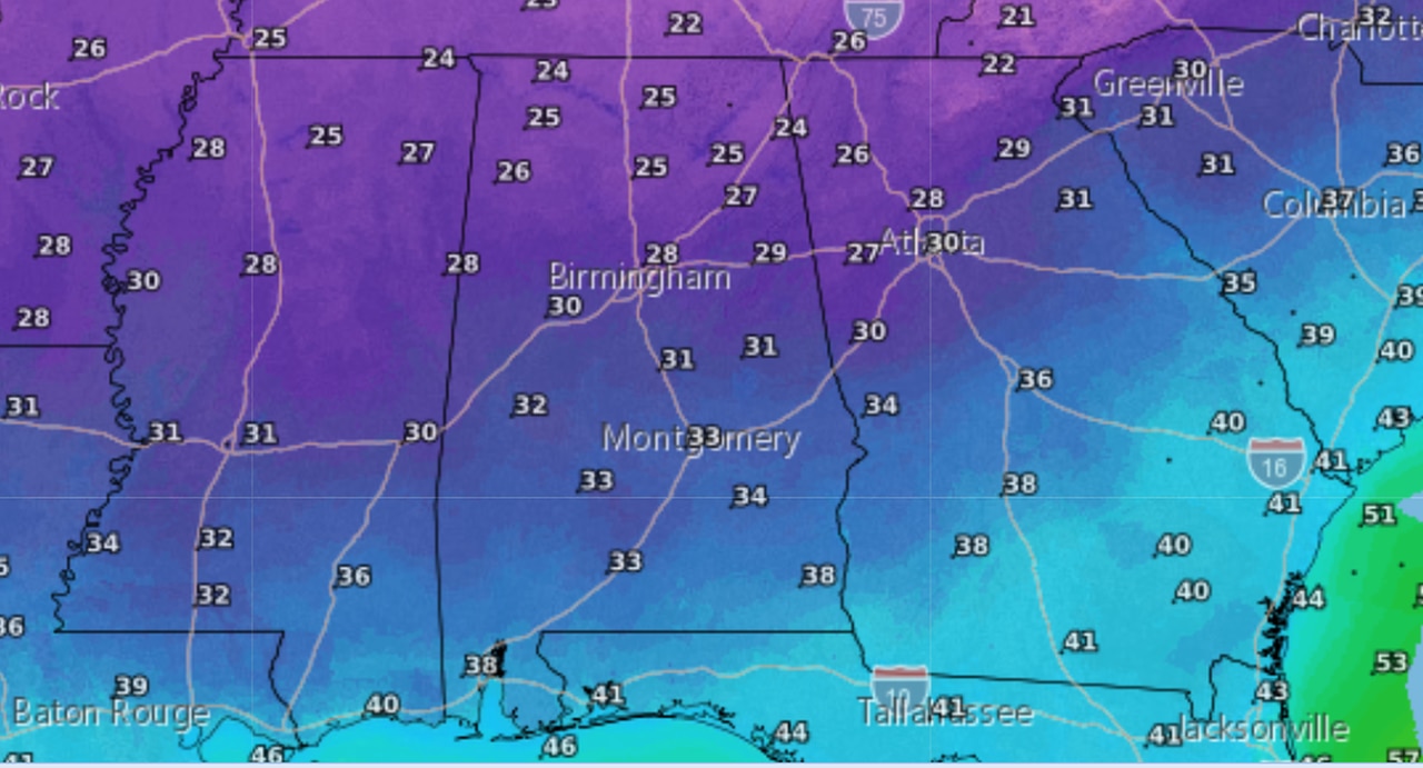 Sunday a.m. lows