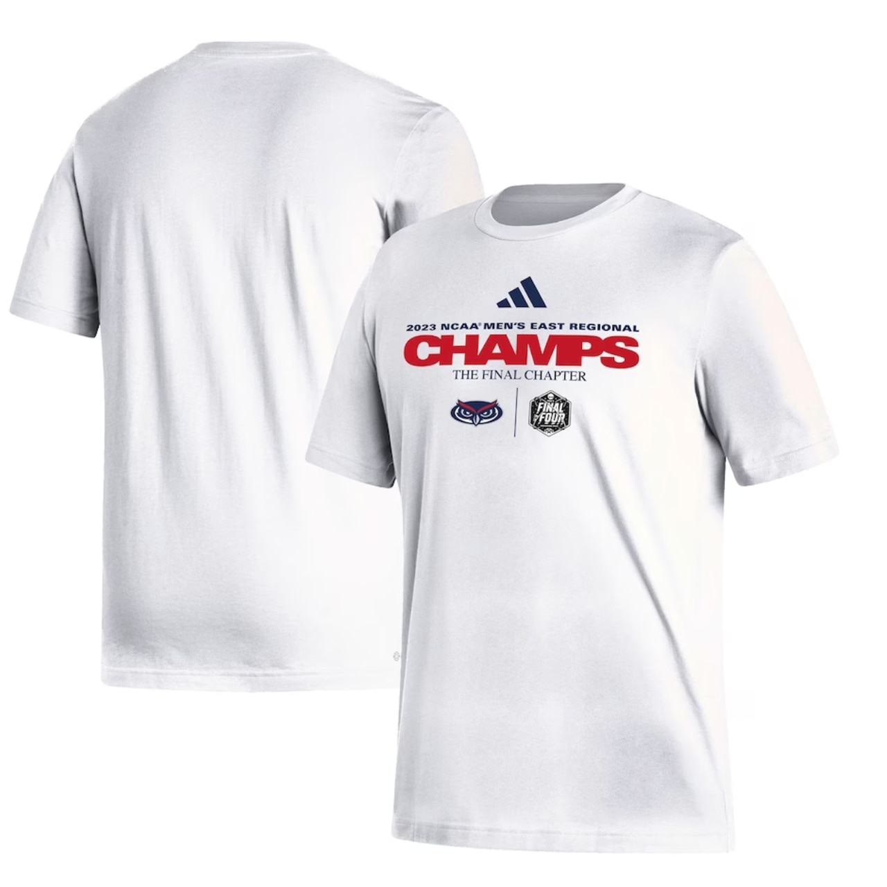 FAU Owls adidas 2023 NCAA Men's Basketball Tournament March Madness Final Four Regional Champions Locker Room T-Shirt