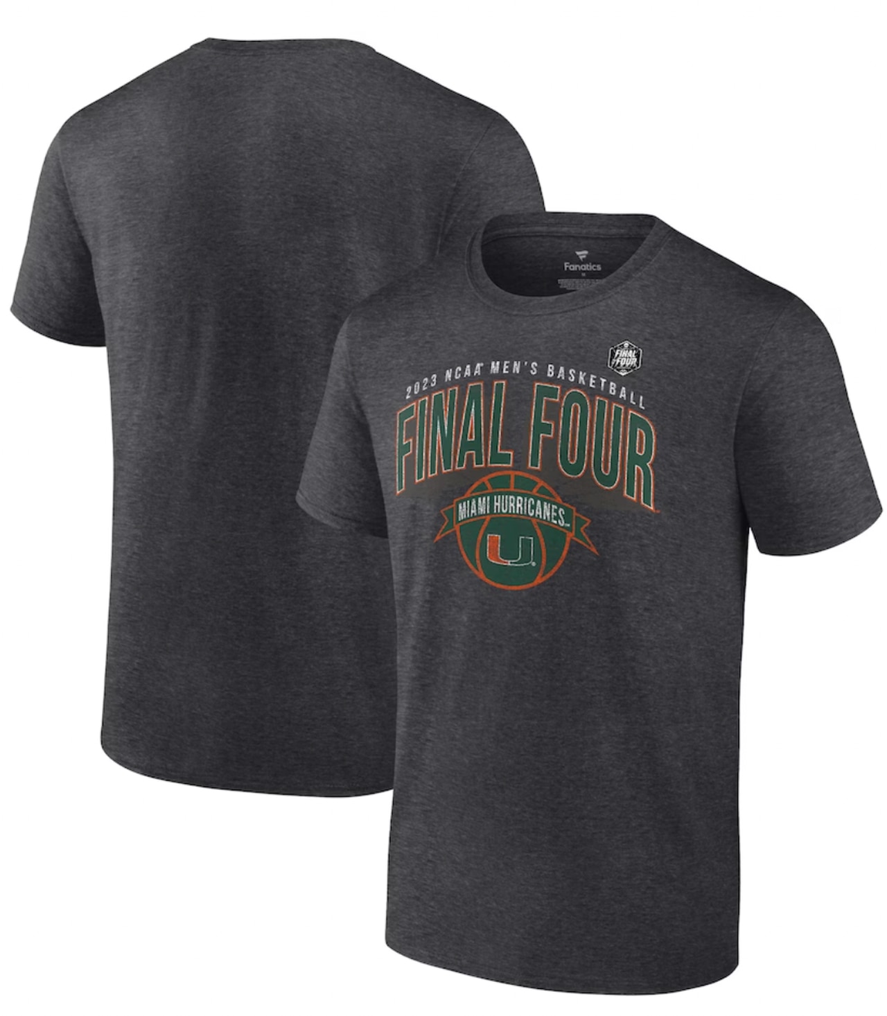 Miami Hurricanes Fanatics Branded 2023 NCAA Men's Basketball Tournament March Madness Final Four Retro T-Shirt