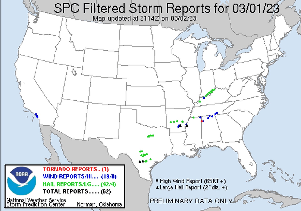 NWS confirms one tornado from Wednesday’s storms