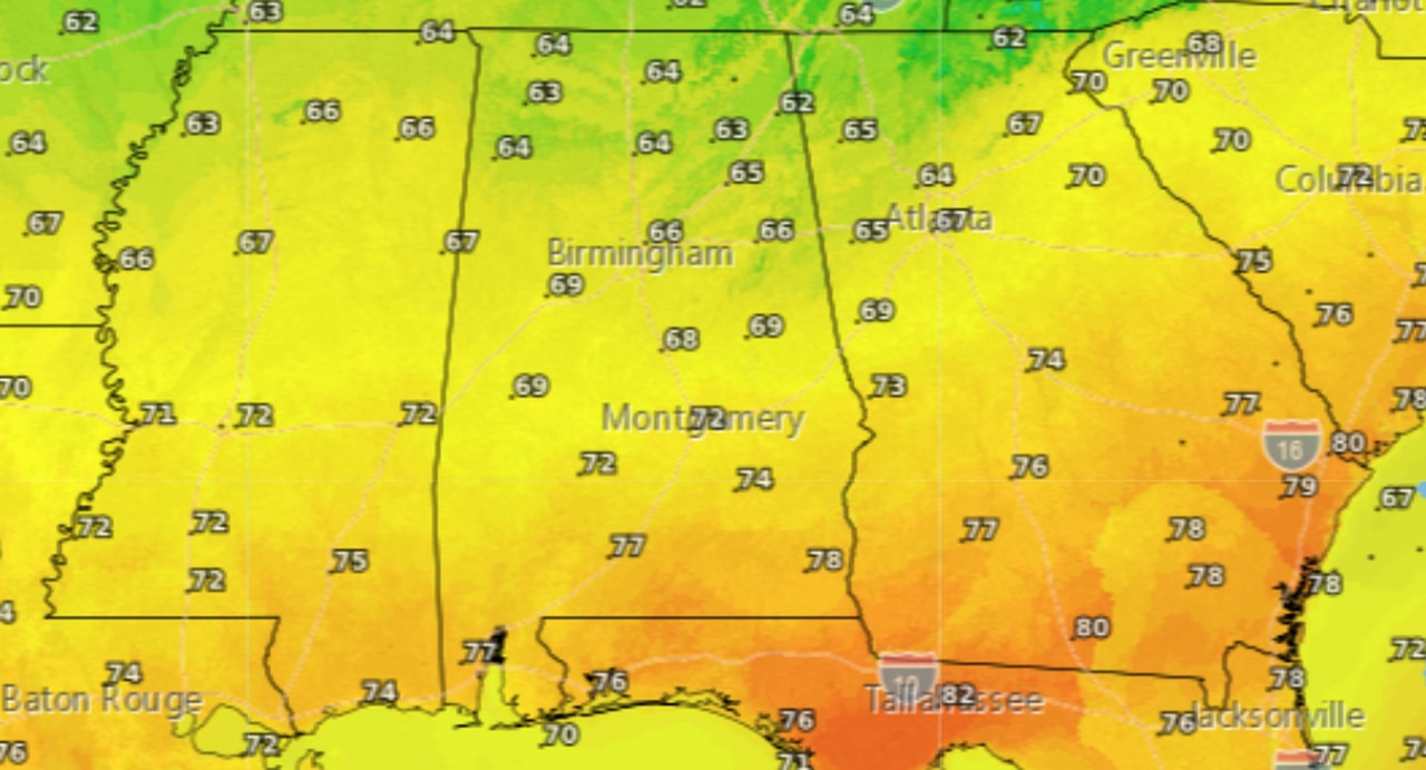 Record highs in several Alabama cities on Friday