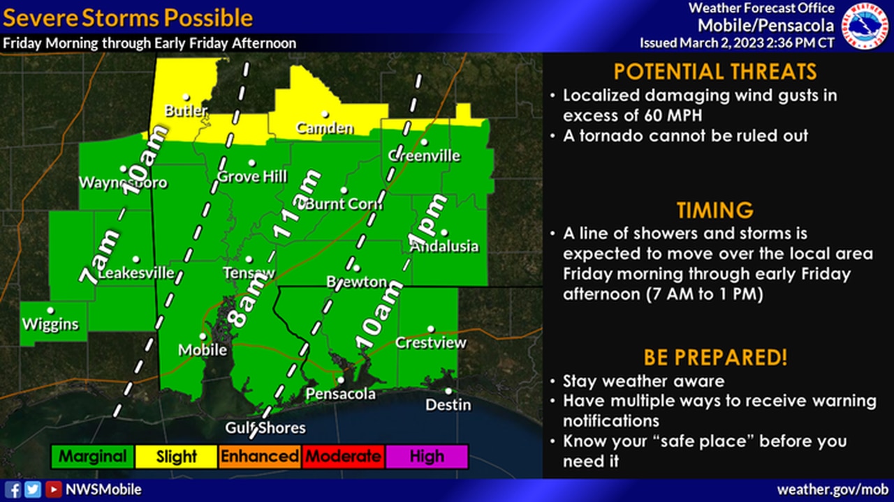 Severe weather possible Friday; tornado watch issued