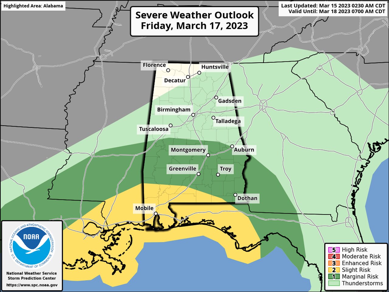 Severe weather possible on Friday in south Alabama