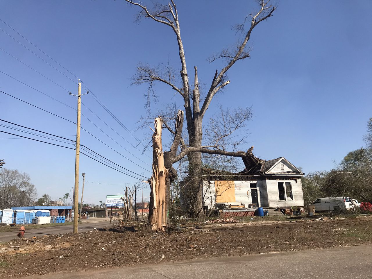 Remnants of tornado damage in Selma on March 4, 2023