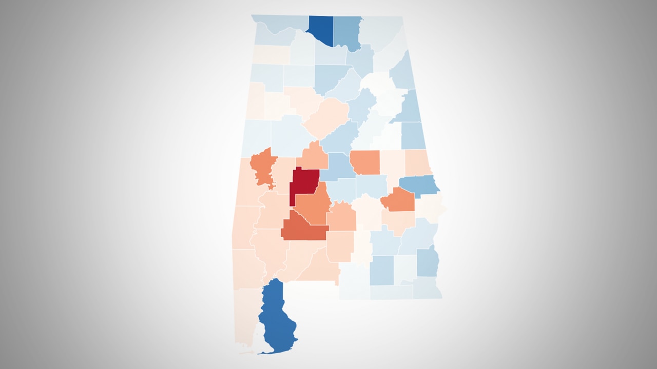 These two Alabama counties are adding 19 people per day